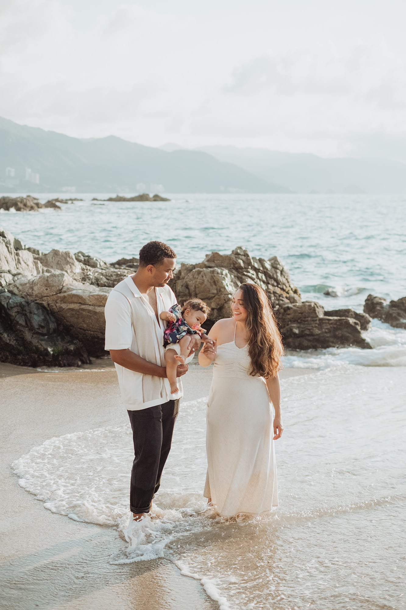 Puerto Vallarta Malecon boardwalk at sunset - family photography location